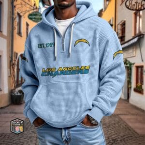 Los Angeles Chargers | Premium NFL Waffle Zipper Long Sleeve Hooded Sweatshirt AMCCLG002341