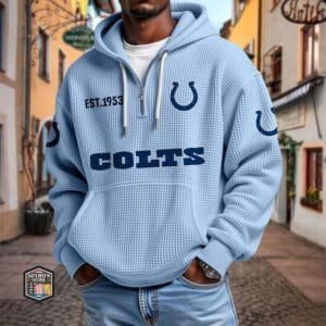 Indianapolis Colts | Premium NFL Waffle Zipper Long Sleeve Hooded Sweatshirt AMCCLG002334