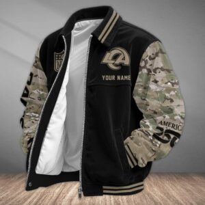 Los Angeles Rams US 250th Anniversary Personalized Corduroy Bomber Jacket AMCCLG002900