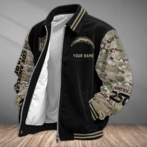 Los Angeles Chargers US 250th Anniversary Personalized Corduroy Bomber Jacket AMCCLG002897