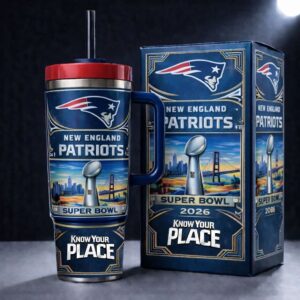 New England Patriots x Super Bowl 2026 Limited Edition Personalized Tumbler 40OZ AMCACS000653