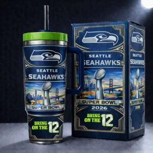 Seattle Seahawks x Super Bowl 2026 Limited Edition Personalized Tumbler 40OZ AMCACS000654