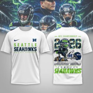 Seattle Seahawks x Super Bowl 2026 Limited Edition Personalized T-Shirt AMCCLG003001 White