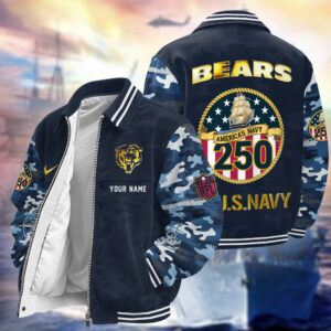 Chicago Bears US 250th Anniversary Personalized Corduroy Bomber Jacket AMCCLG002855