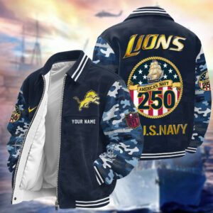 Detroit Lions US 250th Anniversary Personalized Corduroy Bomber Jacket AMCCLG002873