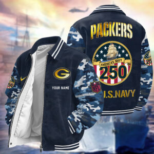 Green Bay Packers US 250th Anniversary Personalized Corduroy Bomber Jacket AMCCLG002877