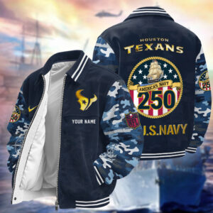 Houston Texans US 250th Anniversary Personalized Corduroy Bomber Jacket AMCCLG002881
