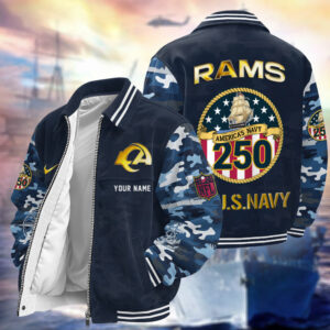 Los Angeles Rams US 250th Anniversary Personalized Corduroy Bomber Jacket AMCCLG002902