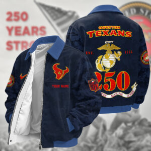 Houston Texans US 250th Anniversary Personalized Corduroy Bomber Jacket AMCCLG002882