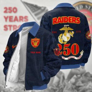 Las Vegas Raiders US 250th Anniversary Personalized Corduroy Bomber Jacket AMCCLG002896