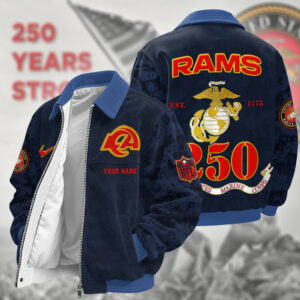 Los Angeles Rams US 250th Anniversary Personalized Corduroy Bomber Jacket AMCCLG002903