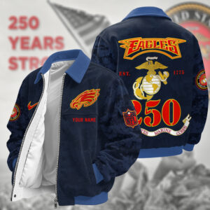 Philadelphia Eagles US 250th Anniversary Personalized Corduroy Bomber Jacket AMCCLG002930