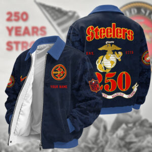 Pittsburgh Steelers US 250th Anniversary Personalized Corduroy Bomber Jacket AMCCLG002934