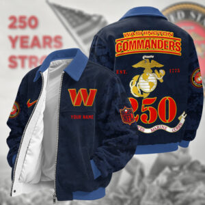 Washington Commanders US 250th Anniversary Personalized Corduroy Bomber Jacket AMCCLG002951