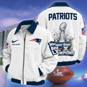 New England Patriots x Super Bowl 2026 Limited Edition Personalized Corduroy Bomber Jacket AMCCLG002956