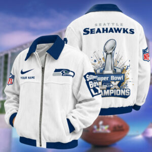 Seattle Seahawks x Super Bowl 2026 Limited Edition Personalized Corduroy Bomber Jacket AMCCLG002962