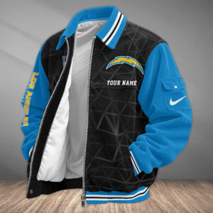 Los Angeles Chargers Personalized Corduroy Bomber Jacket AMCCLG002701