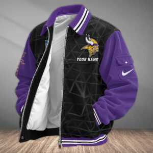 Minnesota Vikings Personalized Corduroy Bomber Jacket AMCCLG002731