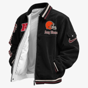 Cleveland Browns Personalized Corduroy Bomber Jacket AMCCLG002596