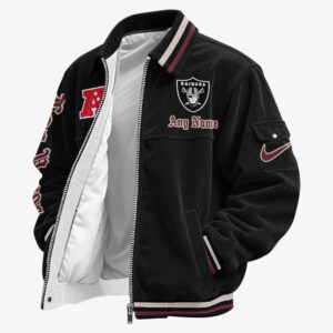 Las Vegas Raiders Personalized Corduroy Bomber Jacket AMCCLG002694
