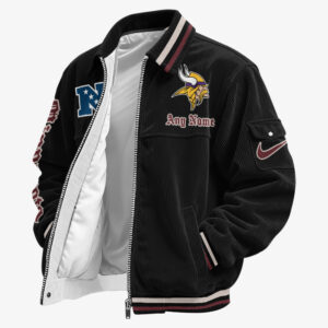 Minnesota Vikings Personalized Corduroy Bomber Jacket AMCCLG002732