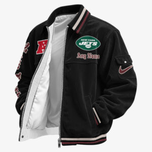 New York Jets Personalized Corduroy Bomber Jacket AMCCLG002762