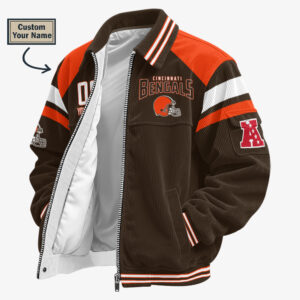 Cleveland Browns Personalized Corduroy Bomber Jacket AMCCLG002597