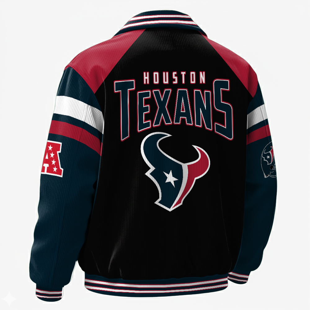 Houston Texans Personalized Corduroy Bomber Jacket AMCCLG002656 - Image 2