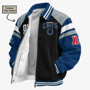 Indianapolis Colts Personalized Corduroy Bomber Jacket AMCCLG002671