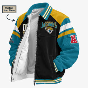 Jacksonville Jaguars Personalized Corduroy Bomber Jacket AMCCLG002679