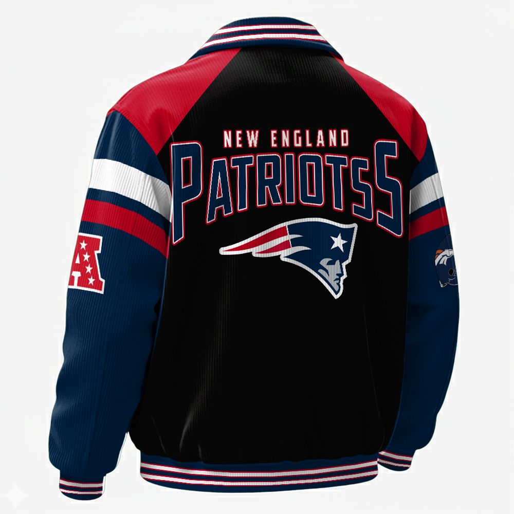 New England Patriots Personalized Corduroy Bomber Jacket AMCCLG002740 - Image 2