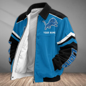 Detroit Lions Personalized Corduroy Bomber Jacket AMCCLG002636