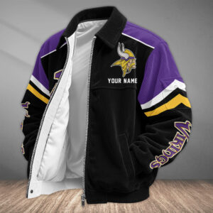 Minnesota Vikings Personalized Corduroy Bomber Jacket AMCCLG002734