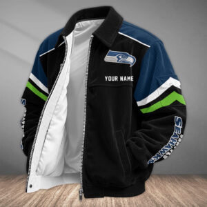 Seattle Seahawks Personalized Corduroy Bomber Jacket AMCCLG002799
