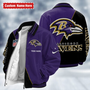 Baltimore Ravens Personalized Corduroy Bomber Jacket AMCCLG002549