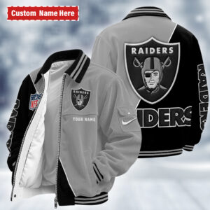Las Vegas Raiders Personalized Corduroy Bomber Jacket AMCCLG002698