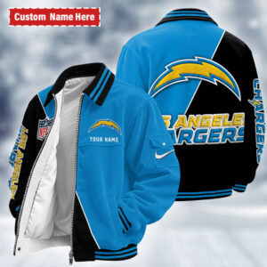 Los Angeles Chargers Personalized Corduroy Bomber Jacket AMCCLG002706