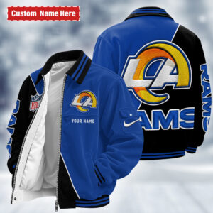 Los Angeles Rams Personalized Corduroy Bomber Jacket AMCCLG002713