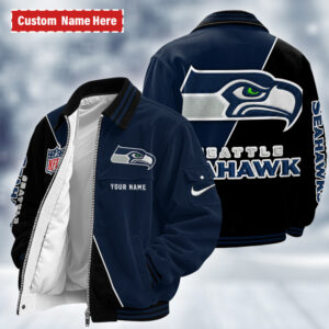 Seattle Seahawks Personalized Corduroy Bomber Jacket AMCCLG002800