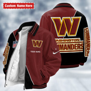 Washington Commanders Personalized Corduroy Bomber Jacket AMCCLG002819