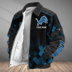 Detroit Lions Personalized Corduroy Bomber Jacket AMCCLG002645
