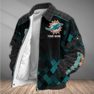 Miami Dolphins Personalized Corduroy Bomber Jacket AMCCLG002722