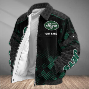 New York Jets Personalized Corduroy Bomber Jacket AMCCLG002775