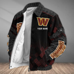 Washington Commanders Personalized Corduroy Bomber Jacket AMCCLG002820
