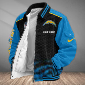 Los Angeles Chargers Personalized Corduroy Bomber Jacket AMCCLG002708