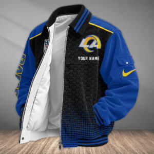 Los Angeles Rams Personalized Corduroy Bomber Jacket AMCCLG002715