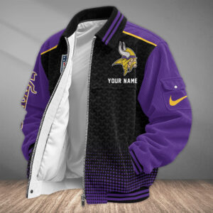 Minnesota Vikings Personalized Corduroy Bomber Jacket AMCCLG002737