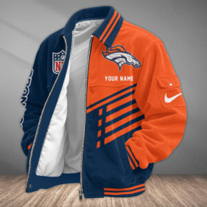 Denver Broncos Personalized Corduroy Bomber Jacket AMCCLG002626