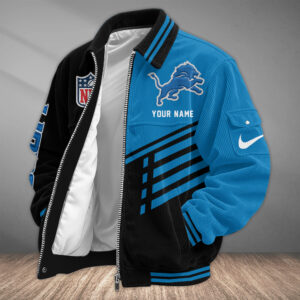 Detroit Lions Personalized Corduroy Bomber Jacket AMCCLG002640