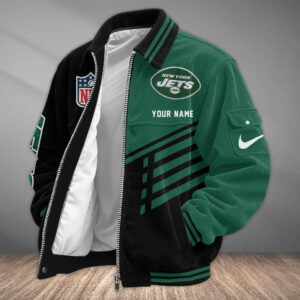 New York Jets Personalized Corduroy Bomber Jacket AMCCLG002769